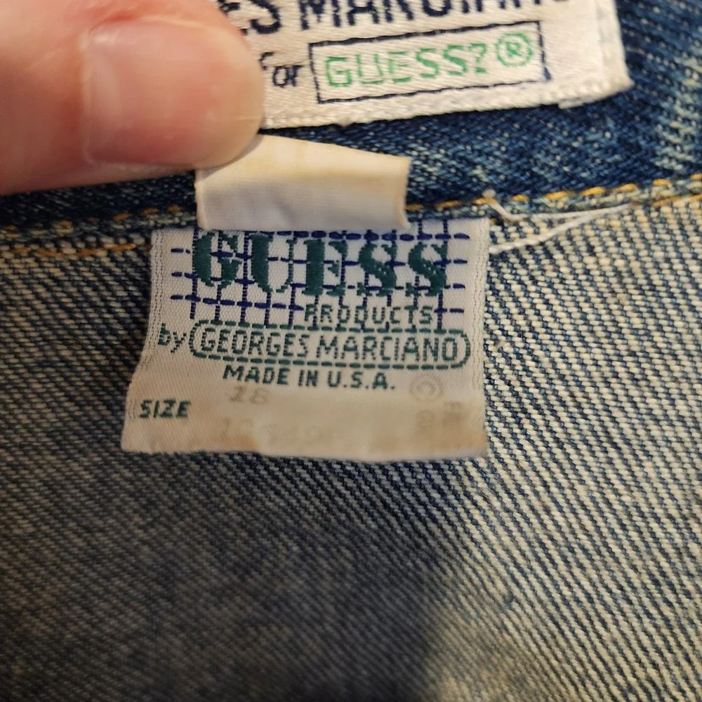 Georges Marciano Guess Denim Blue Jean‎ Jacket/Coat Vintage Size 18. Sm-med? 80s